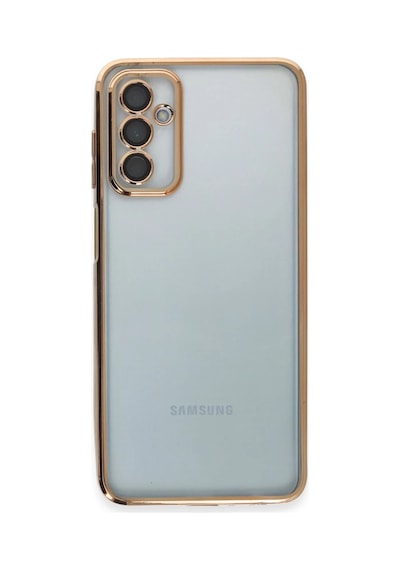 Samsung Galaxy M23 Uyumlu Kılıf Lensli Silikon - Gold