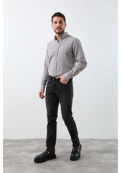 Blue White Erkek Siyah Düz Kesim Jean Pantolon 35