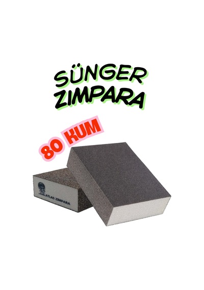 80 Kum Sünger Zımpara - Ahşap, Metal Ve Çelik Uyumlu Islak Kuru El Zımparası Takoz Sünger