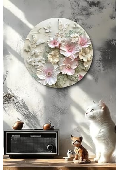 3d Çiçek Kelebek Desenli Mdf Duvar Süsü, Dt158 Diğer