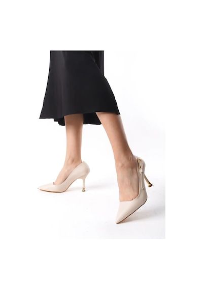 Preshley Kadın Fascino Bej Deri Stiletto Topuklu Ayakkabı Bej