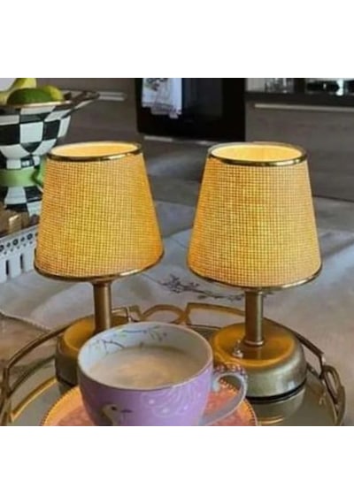 Mylights Minik Pilli Abajur Gece Lambası Ledli Pilli Abajur Masa Lambası