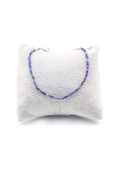 Lapis Lazuli Taşı Doğal Taş Kolye Bileklik Seti Fasetli Kesim 2-3 Mm Lacivert