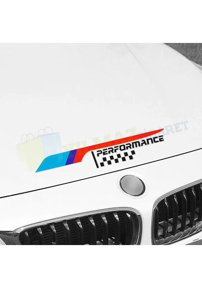Bmw M Performance Logo Arma Oto Sticker Kaput Yapıştırma Etiket 60 X 10 Cm