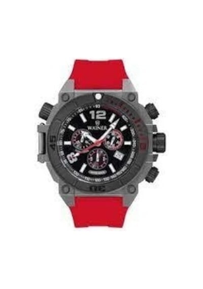 Waıner Wa.10920-j 48 Mm Kırmızı Silikon Kordon Erkek Kol Saati