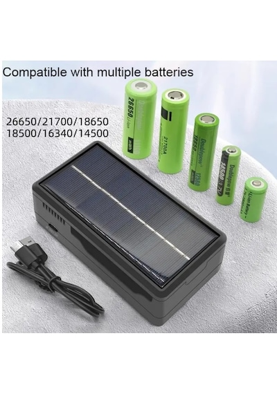 18650 Fener Şarj Aleti Güneş Enerjili Ve Powerbank