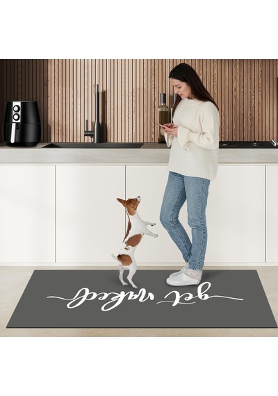 Dijital Kaymaz Yıkanabilir Mutfak Banyo Salon Paspas Halısı Trend Modern Al4012 gri