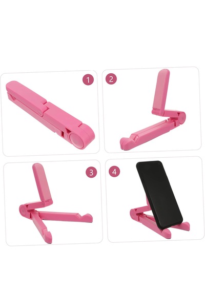 Masaüstü Katlanabilir Telefon Tablet Tutucu Stand - Al2457 Pembe