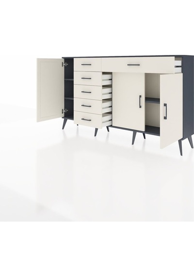 Arges Konsol 3 Raflı 6 Çekmeceli 3 Kapaklı 176x30x99 Antrasit-aytaşı Aytası - Antrasıt Arges Konsol 3 Raflı 6 Çekmeceli 3 Kapaklı 176x30x99 Antrasit-aytaşı Aytası - Antrasıt