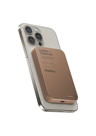 Momax IP117AL2 Q.Mag X1 10000 mAh Manyetik Kablosuz Powerbank Çöl Titanyumu