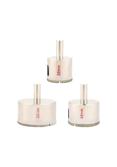 Delik Matkap Ucu, Porselen Mermer Cam Granit Karo 35mm 45mm 55mm Için Elmas Delik Testere Matkap Çekirdek Bit, Delik T