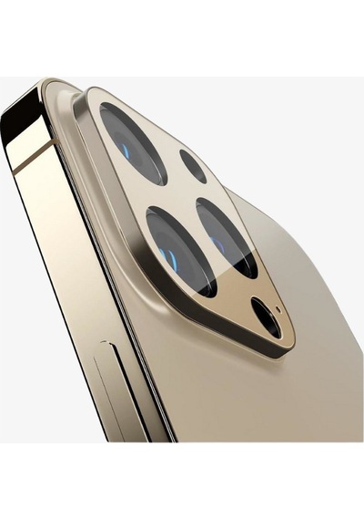 Spigen Apple İphone 13 Pro Max / 13 Pro İle Uyumlu Kamera Lens Camı Koruyucu Glas.tr Optik 2 Adet Gold - Agl04034 Beyaz