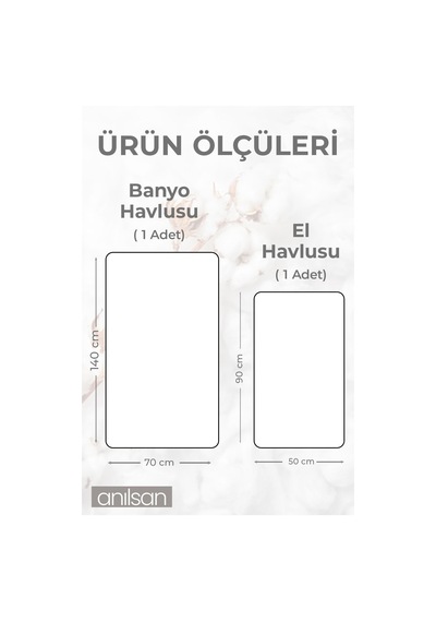 %100 Pamuk 2'li Havlu Seti - 1 Adet El Havlusu Ve 1 Adet Banyo Havlusu Beyaz