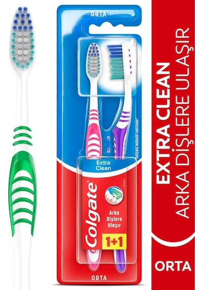 Colgate Extra Clean 1 + 1 Diş Fırçası Medium