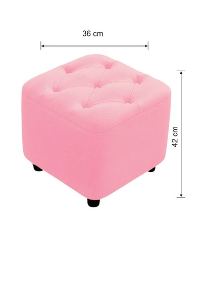 Most Hallow Kapitoneli Kare Puf 11 Pembe Kadife Kumaş Evinize Te