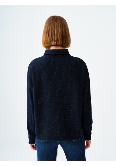 Oversize Kadın Polo U.kol Lacivert
