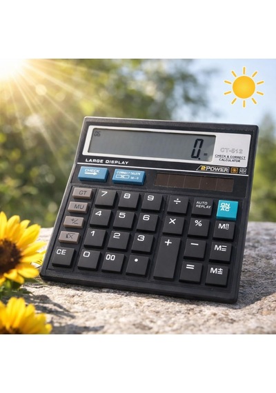 Ct-512 Masaüstü Hesap Makinesi, Büyük Ekran, Check & Correct Özellikli, Çift Güç Kaynağı, Siyah Diğer
