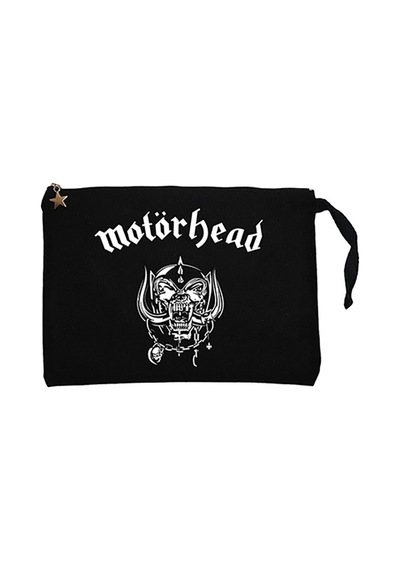 MotörHead Logo Classic Siyah Clutch Astarlı Cüzdan / El Çantası Siyah