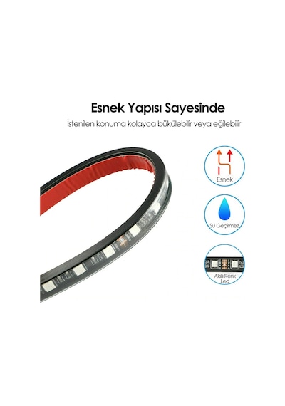 Ayak Altı Led Kumandalı Sese Duyarlı Araç İçi Aydınlatma 12 Ledli