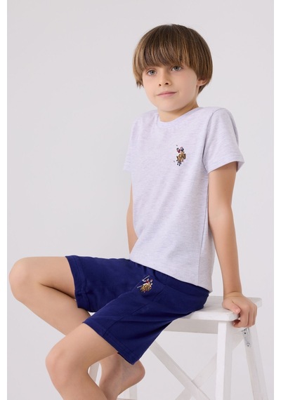 U.S. Polo Assn. U.s. Polo Assn Light Blue Gri Erkek Çocuk Bermuda Takım 5274-43528 Gri