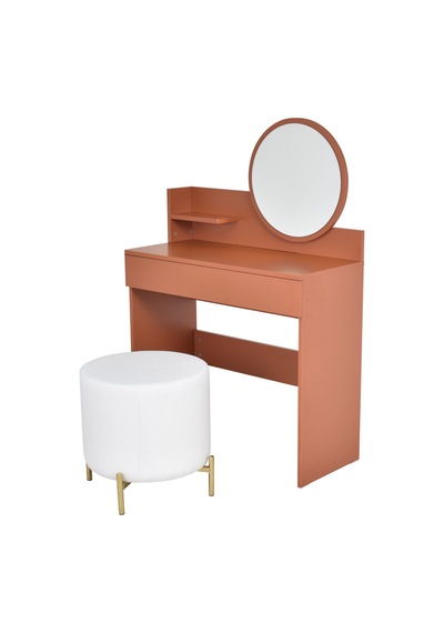 Vilinze Urla Tek Çekmece Bölmeli Organizer Kozmetik Aynalı Mini Makyaj Masası Kiremit Vilinze Urla Tek Çekmece Bölmeli Organizer Kozmetik Aynalı Mini Makyaj Masası Kiremit