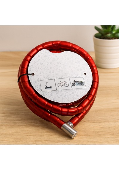 Çelik Spiral Tüp Anahtarlı Motor Bisiklet Kilidi 22mm X 200cm Çr
