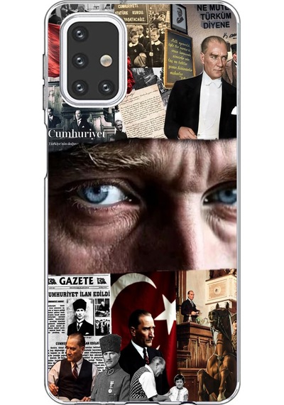 Samsung Galaxy M31s Uyumlu Atatürk İstiklal Panoraması Baskılı Silikon Kılıf Renkli