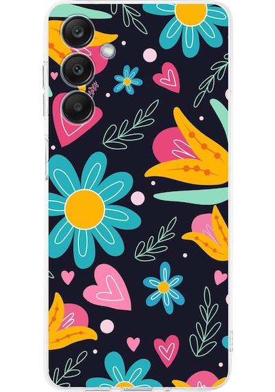 Samsung Galaxy Uyumlu A25 İle Retro Color 1 Kamera Korumalı Şeffaf Kılıf