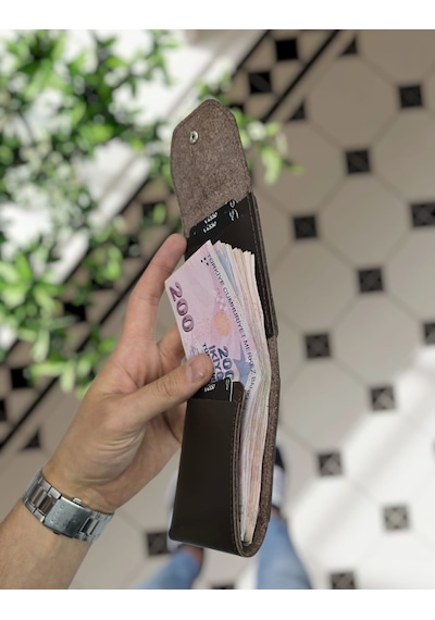 Visso 571 Hakiki Deri Efsane Trend Model Çok Para Konan Cüzdan Unisex Kartlık Çıtçıtlı En Çok Tercih Edilen Model Kahve
