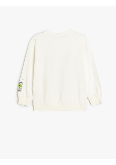 Koton Örümcek Adam Sweatshirt Baskılı Lisanslı Uzun Kollu Pamuklu Ekru 5wkb10462tk Ekru