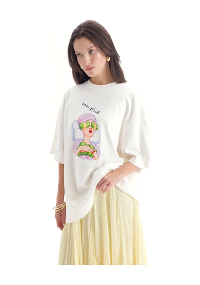 Mai Studıos Mai Studios Co. Mood Oversize Beyaz T-shirt BEYAZ