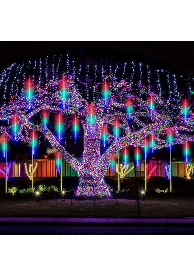 10'lu 45 Cm Uzunluğunda Plastik Meteor 2m Kablo Led Usb Rgb Ağaç Işığı Renk Değiştiren Asmalı Dekoratif Ba Diğer