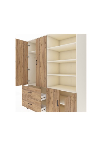 Kronos Gardrop 7 Raflı 2 Çekmeceli Tek Askılı 176x59x221 Aytaşı-çam Çam Kronos Gardrop 7 Raflı 2 Çekmeceli Tek Askılı 176x59x221 Aytaşı-çam Çam