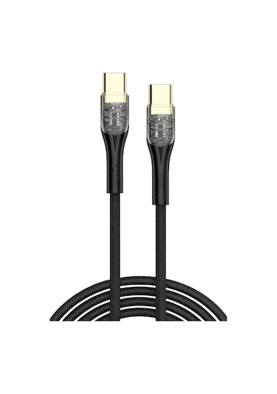 Samsung Xiaomi Oppo Reeder Huawei Uyumlu 60w Örgülü Işıklı Type C To Type C Hızlı Şarj Ve Data Kablosu Mu-09