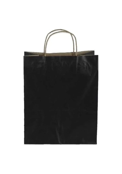 Siyah Kraft Çanta Küçük Boy 18x8x24 Cm 25 Adet