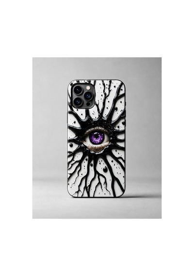 İphone 16 Plus Uyumlu Göz Desenli Telefon Kılıfı Mor - 914778404 Mor