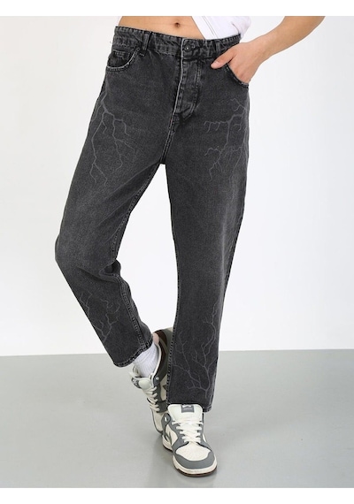 Boyfriend Şimşek Desenli Füme Jean-füme - 32 Füme