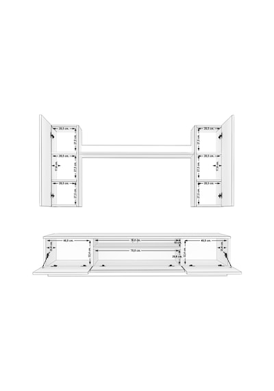 Decoraktiv Trendstyle 5ds Slm Tv Ünitesi Tv Sehpası Beyaz - Siyah