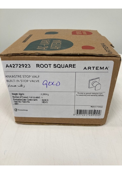 Artema A4272923 Gold Sıva Altı Ankastre Stop Valf Altın