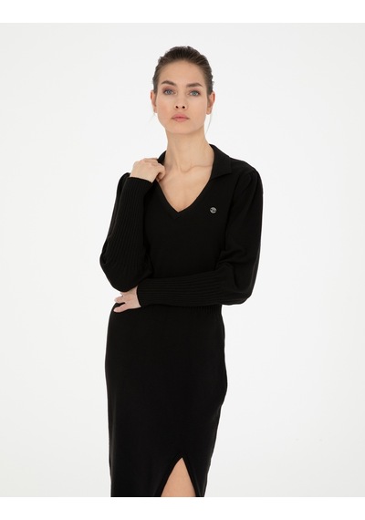 Pierre Cardin Kadın Siyah Elbise Triko 50280227-vr046 Siyah