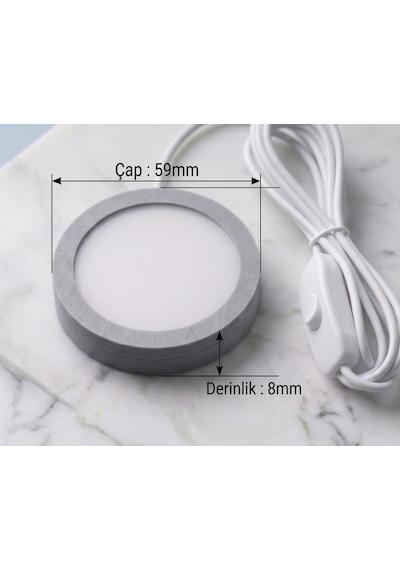 Led Lamp - Kit 001 Uyumlu 3d Yazıcı Lamba Donanım Kiti Beyaz Bambu Lab Mh001 Tam Uyumlu + Şarj Adaptörü Hediyeli Gri