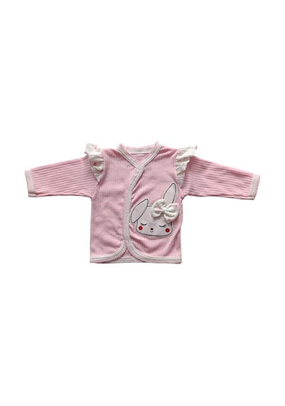 Kız Bebek Zıbın, Hastane Çıkışı Çocuk Penye Tavşanlı 3 Lü Set Pembe