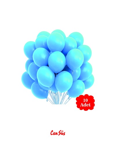 Pastel Balon 12 İnç 10'lu MAVİ