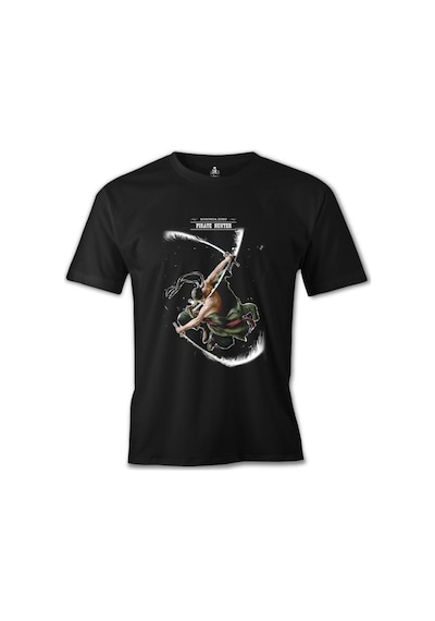 One Piece - Rononoa Hunter Siyah Erkek Tshirt