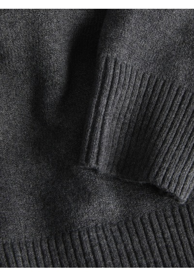 Jack & Jones Kadin Wide Fit V Yaka Triko Kazak - Elsa - 12301418 Dark Grey Melange