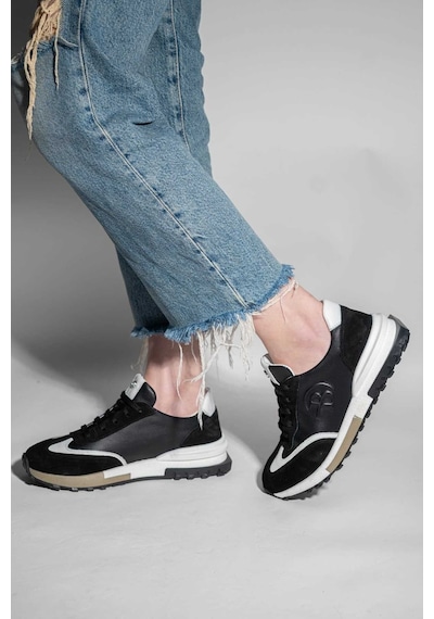 Bestello Bağcıklı Termo Taban Sneaker 101-24614-08 Kadın Ayakkabı Siyah