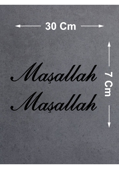 Maşallah 2 Adet Sticker - Araba Oto Motosiklet Karavan Cam Sticker - 00054 30x7 Cm