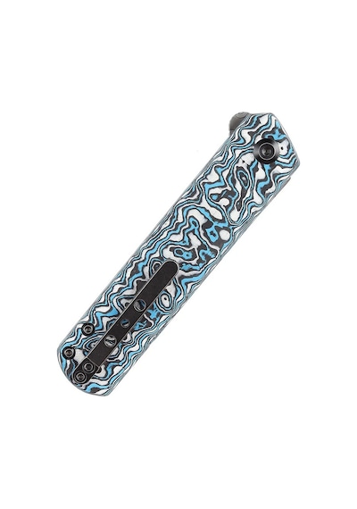 Kansept Foosa Kayma Eklemi/flipper Kamp Bıçak Mavi Beyaz Karbon Fiber Sap Damascus Çelik Kamp Çakı K2020t2 Kum