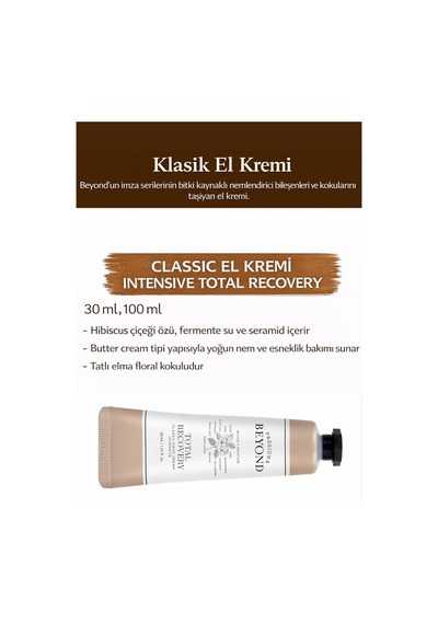 Passıon & Beyond Classic Hand Cream El Kremi Intensive Total Recovery Onarıcı Yoğun Nemlendirici 30 Ml Aloe Vera