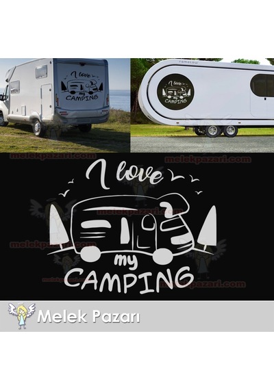 I Love Camping Kamp Karavan Sticker